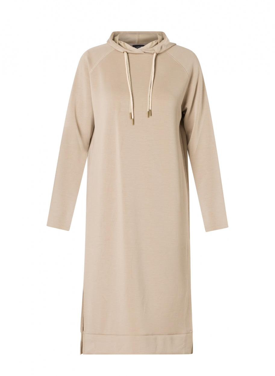 Emma luxuriously soft fabric and a practical hood-Dresses-Yest-Light Khaki-6-Urbanheer