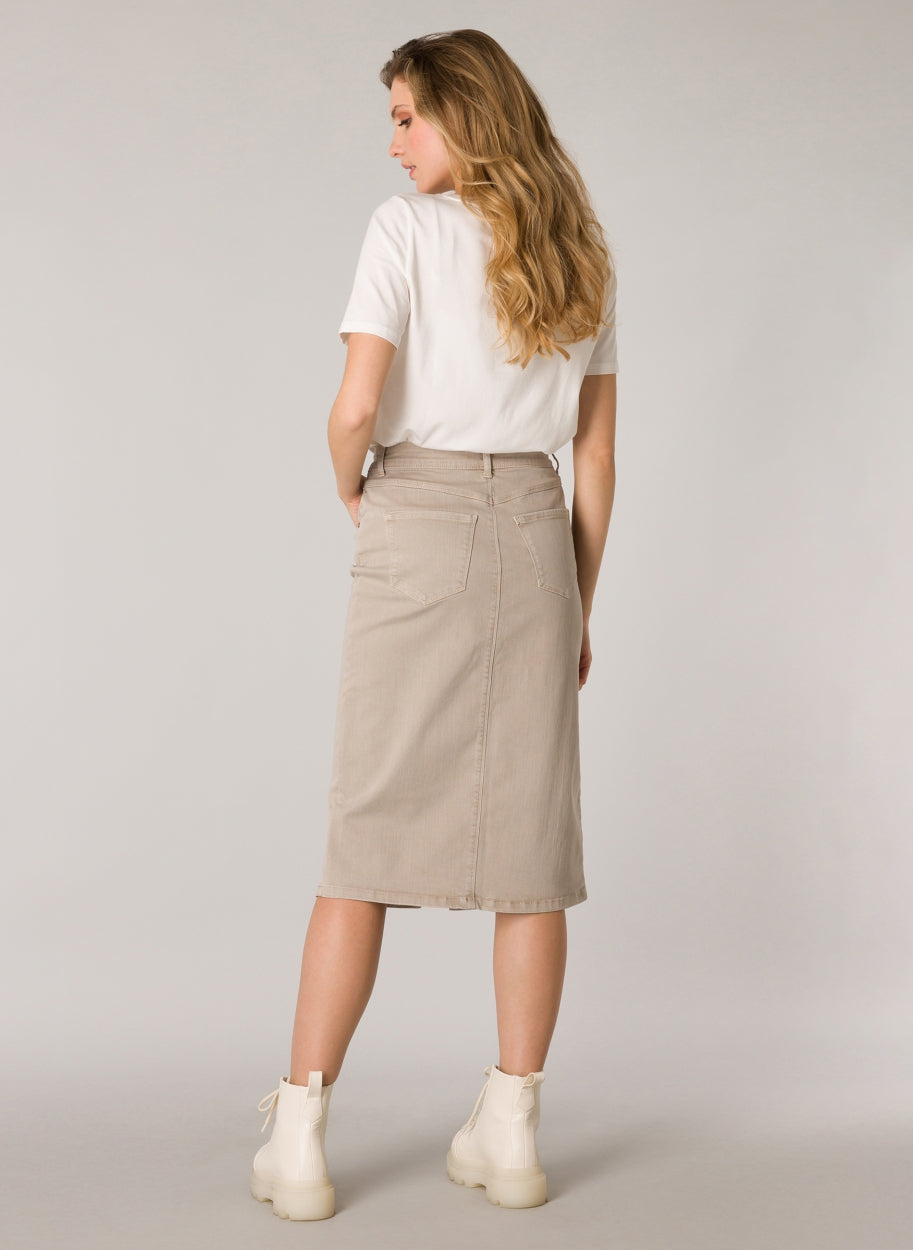 Gardera midi length denim skirt-Skirts-Yest-Urbanheer