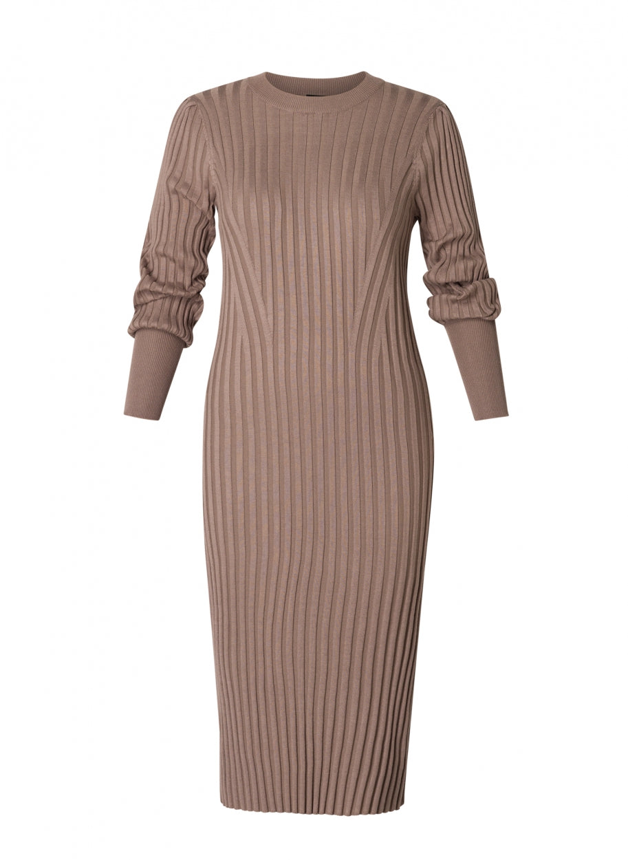 Sally Knitted Dress-Dresses-Yest-Taupe-6-Urbanheer