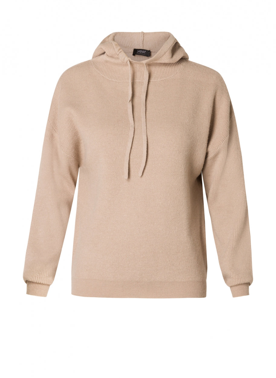 Soleil knitted hoodie-Jumpers-Yest-Warm Grey-2-Urbanheer