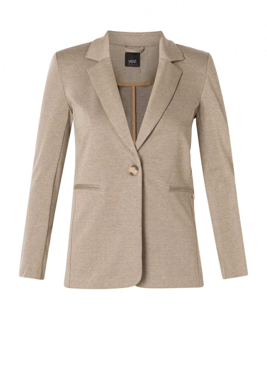 Eslem blazer-Jackets & Blazers-Yest-Light Khaki/Melange-2-Urbanheer