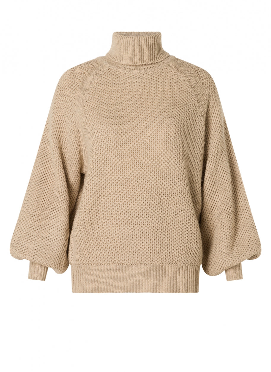 Ewa Light Khaki knitted jumper-Jumpers-Yest-2-Urbanheer