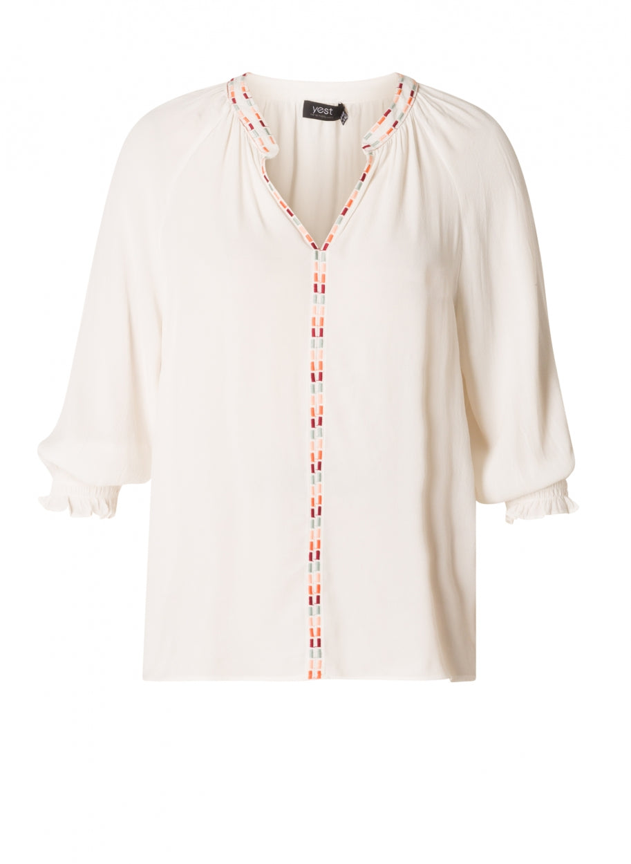 Fara White Tunic Blouse-BLOUSE-Yest-Urbanheer