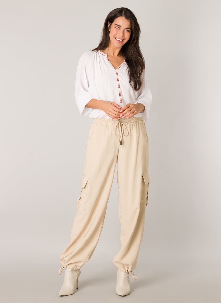 Sarah Essential - Cargo Trousers in a Supple Fabric-TROUSERS-Yest-Urbanheer