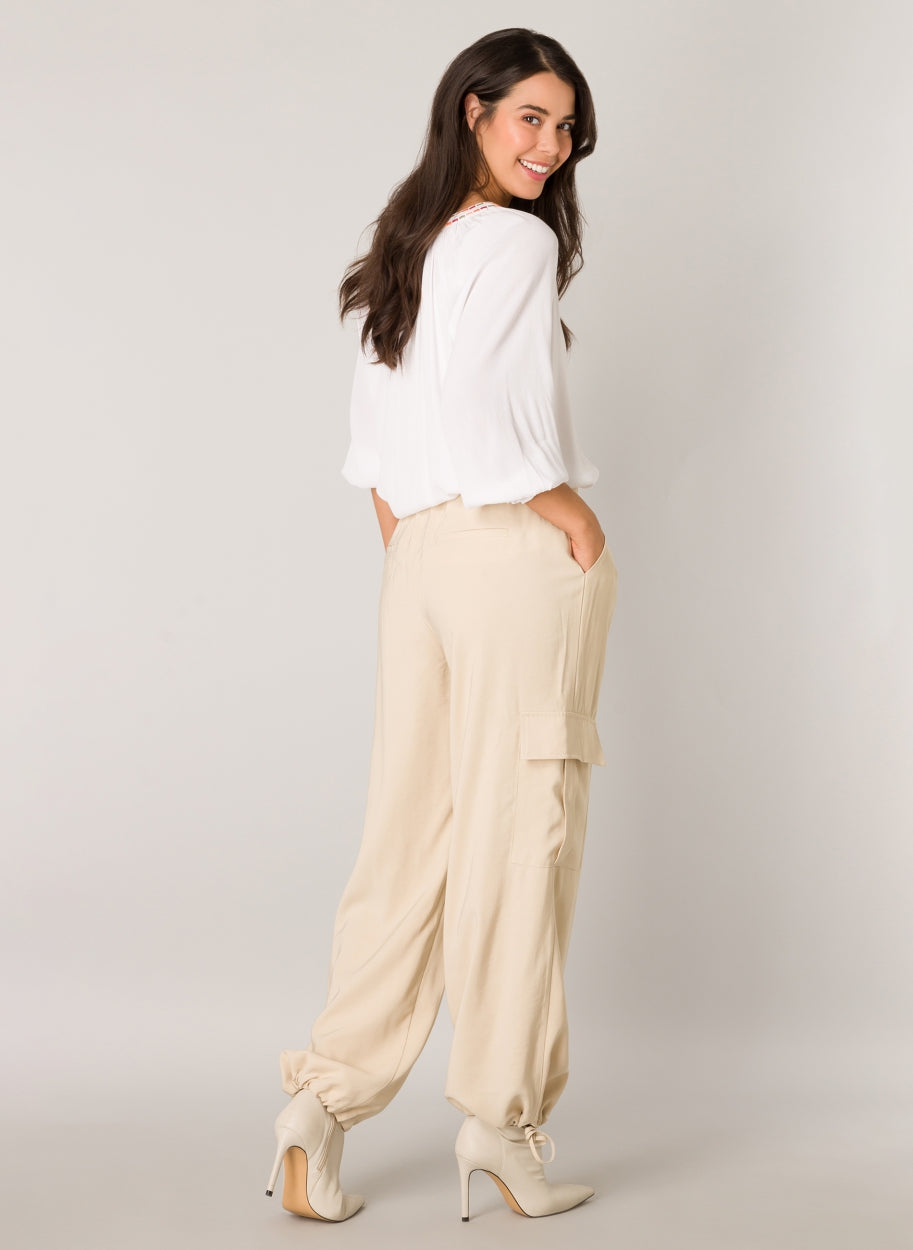 Sarah Essential - Cargo Trousers in a Supple Fabric-TROUSERS-Yest-Urbanheer