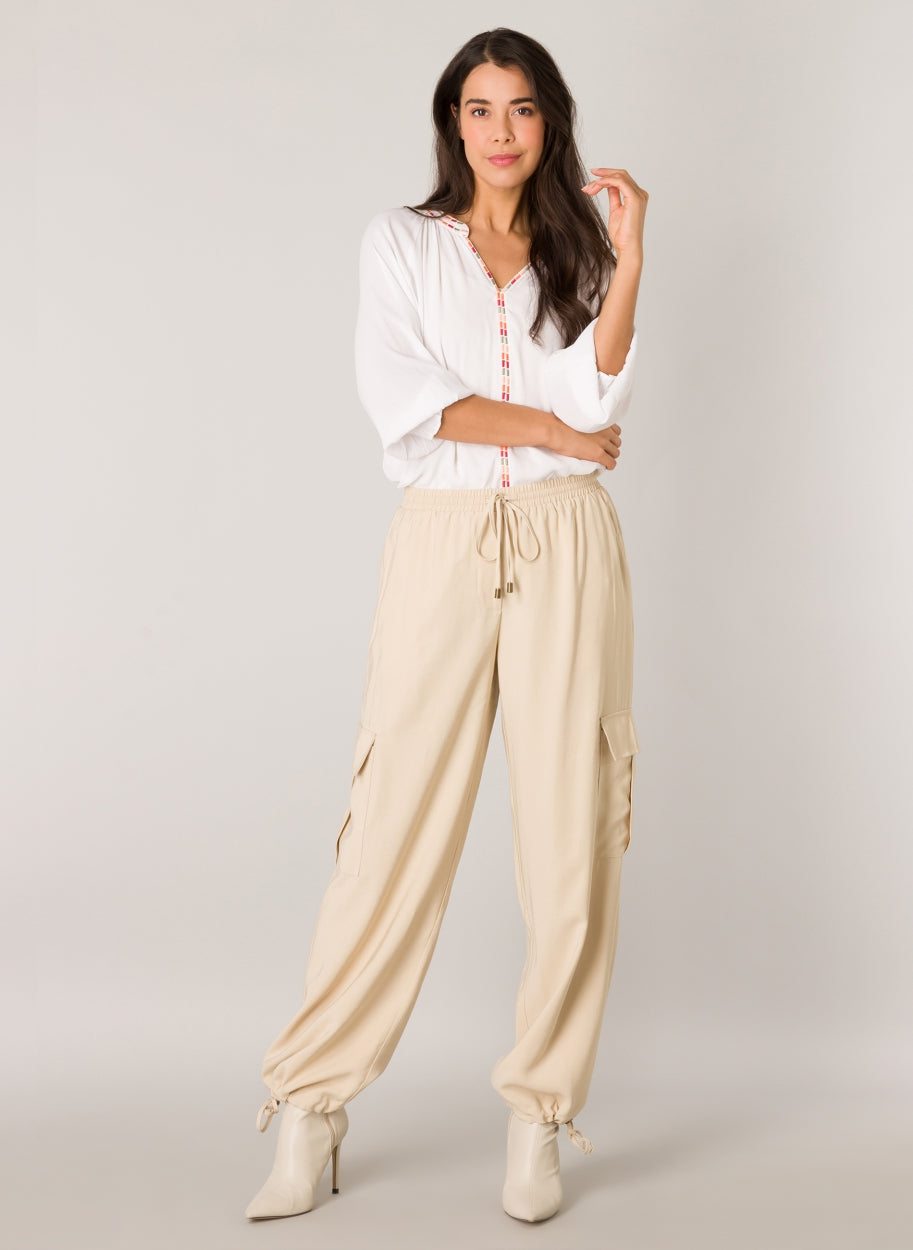 Sarah Essential - Cargo Trousers in a Supple Fabric-TROUSERS-Yest-Urbanheer