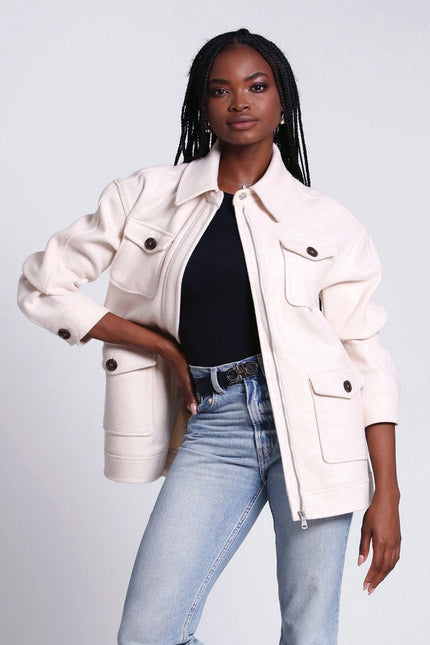 Relaxed Utility Shacket Ivory-Jacket-Avec Les Filles-Urbanheer