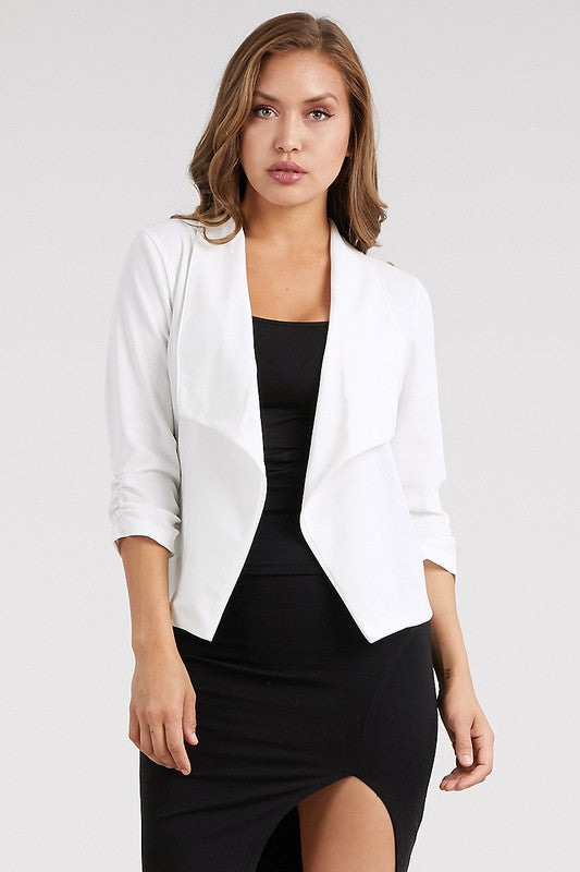 Stretch Crepe Cropped Jacket