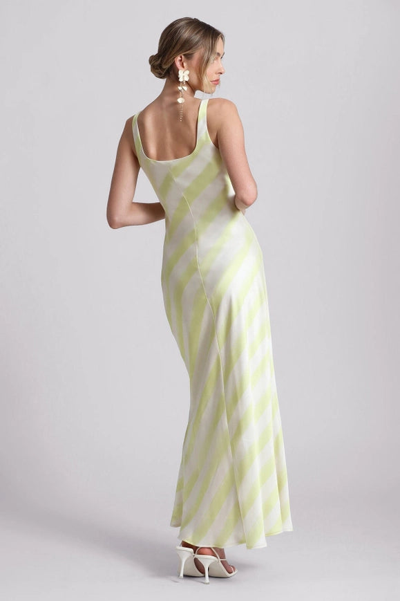 Striped Satin Maxi Slip Dress-dress-Avec Les Filles-Urbanheer