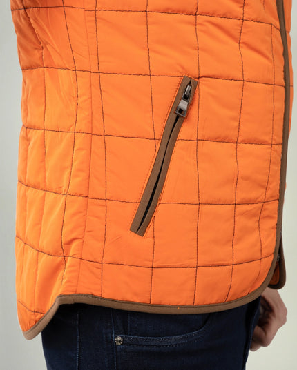 Orange Quilted Zip Up Vest-Clothing - Men-Luchiano Visconti-Urbanheer