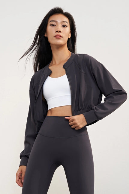 Evadne Element Zipper Boyfriend Bomber Jacket Black-JACKET-91thelabel-S-Urbanheer