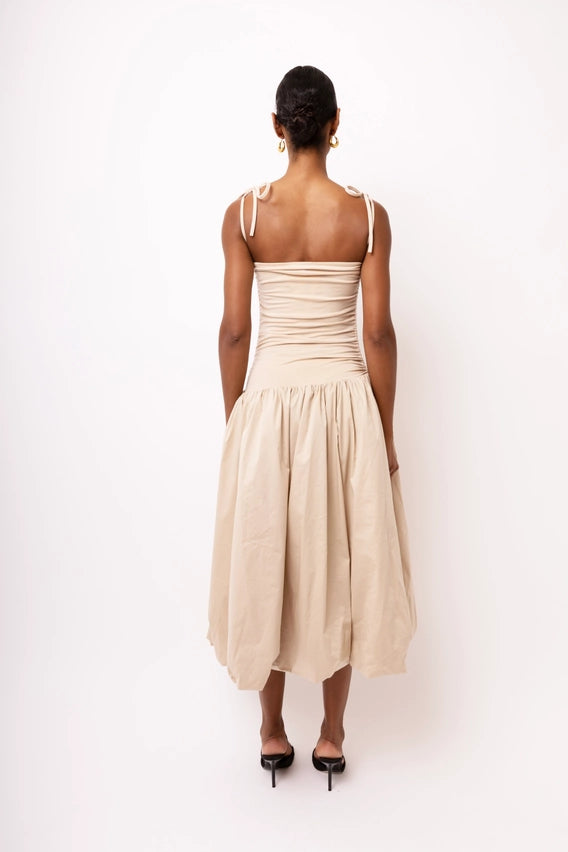 Alexa Beige Puffball Dress-Dress-Amy Lynn-Urbanheer