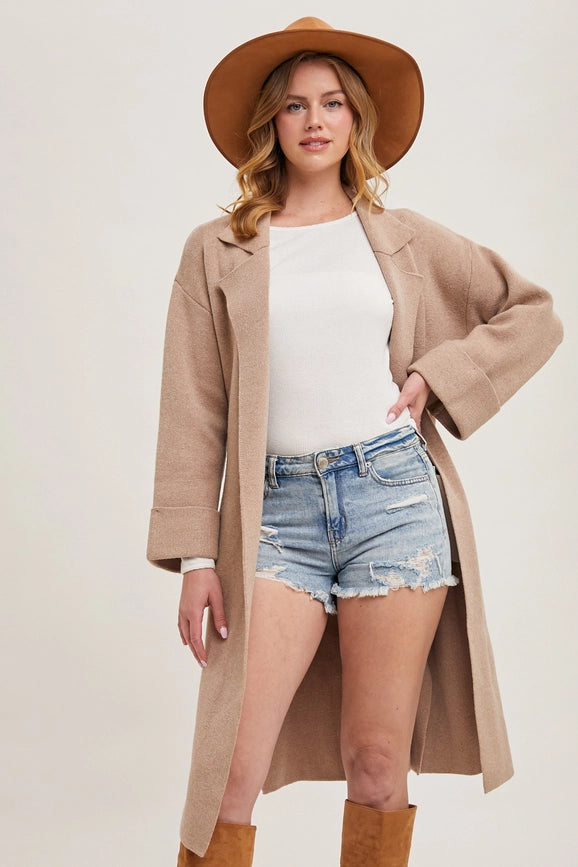 Effortless Knitted Trench Coat LATTE