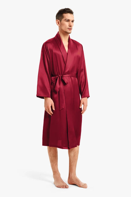 His & Hers Silk Smooth Robes Claret-Pajamas-MommeSilk-Urbanheer