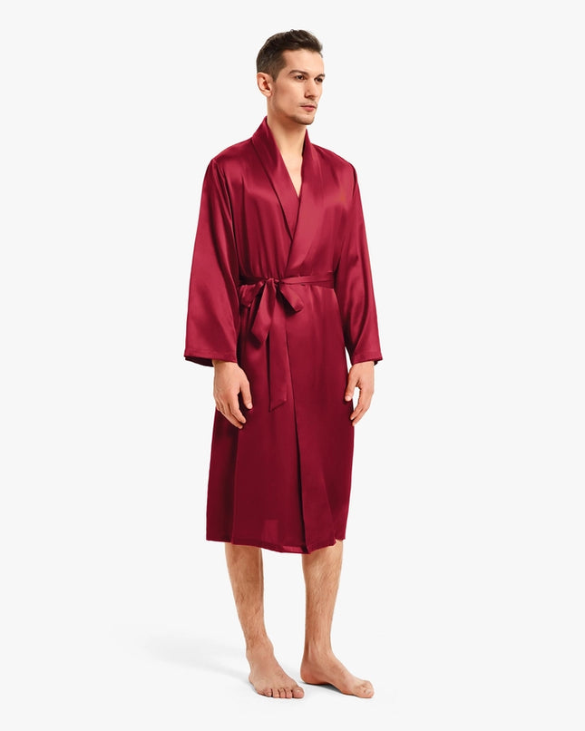 His & Hers Silk Smooth Robes Claret-Pajamas-MommeSilk-Urbanheer