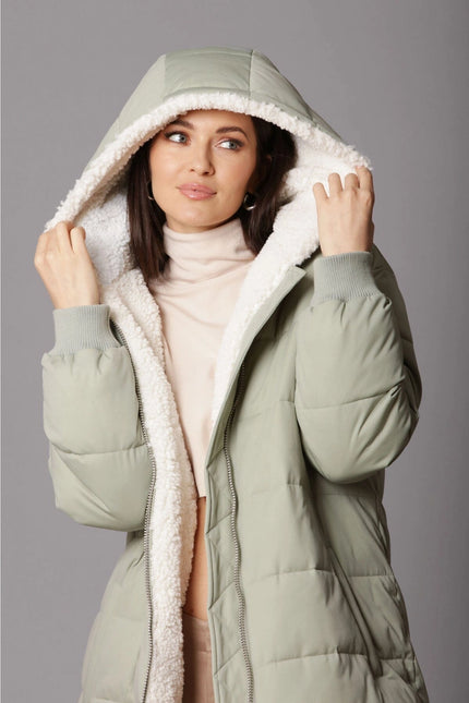 Faux Fur-Lined Puffer Coat-Avec Les Filles-Urbanheer