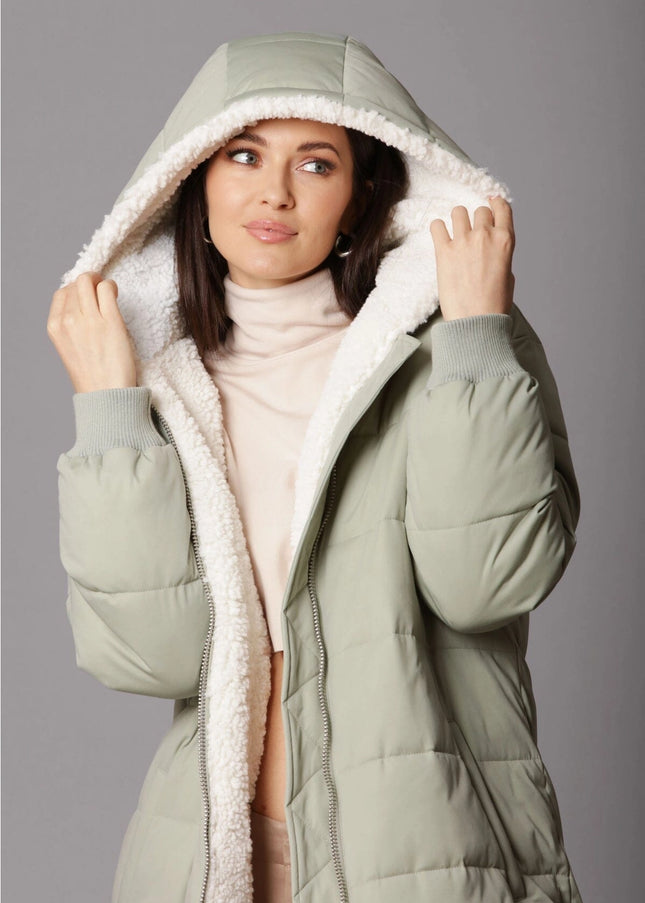 Faux Fur-Lined Puffer Coat-Avec Les Filles-Urbanheer