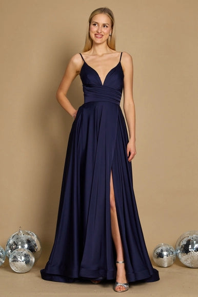 Charcoal Spaghetti Strap Prom Long Formal Gown Wholesale-Dylan & Davids-Urbanheer