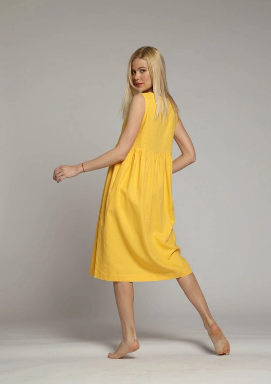 Amalfi Sleeveless Loose Linen Dress