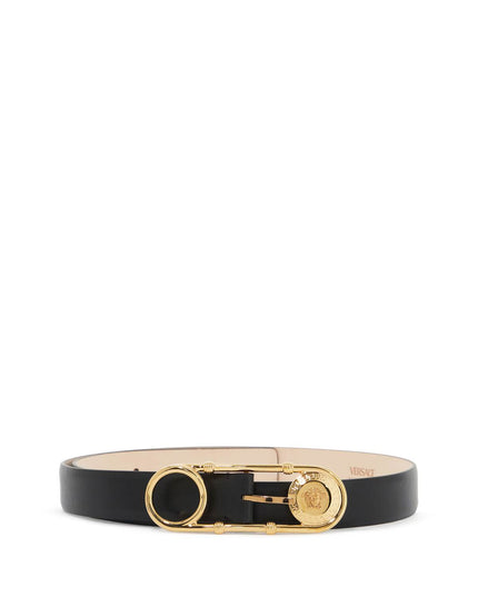 Versace leather safety pin belt