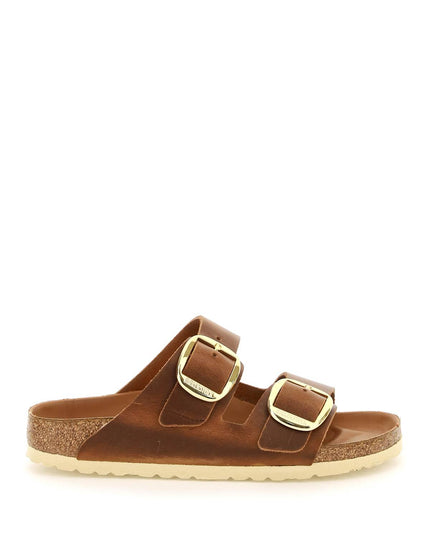 Birkenstock Big Buckle Arizona Slides Brown-Shoes - Women-BIRKENSTOCK-41-Urbanheer