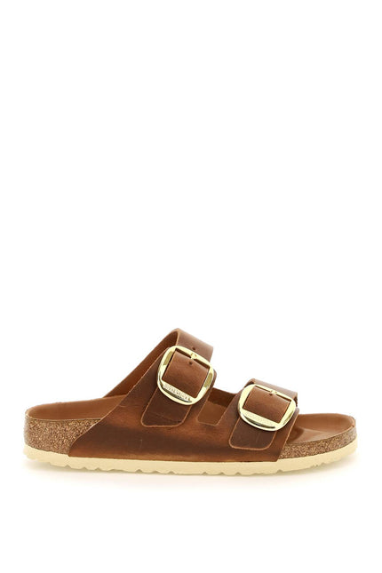 Birkenstock Big Buckle Arizona Slides Brown-Shoes - Women-BIRKENSTOCK-41-Urbanheer