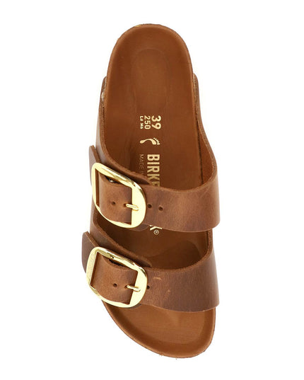 Birkenstock Big Buckle Arizona Slides Brown-Shoes - Women-BIRKENSTOCK-Urbanheer