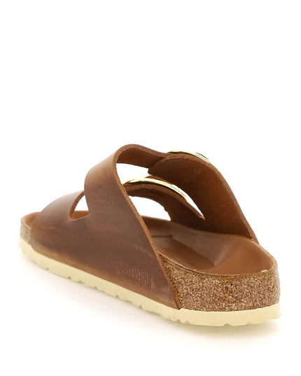 Birkenstock Big Buckle Arizona Slides Brown-Shoes - Women-BIRKENSTOCK-Urbanheer