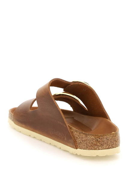 Birkenstock Big Buckle Arizona Slides Brown-Shoes - Women-BIRKENSTOCK-Urbanheer