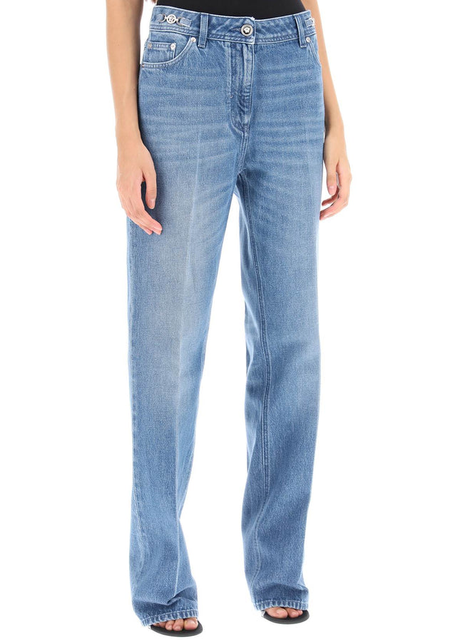 Versace boyfriend jeans with tailored crease