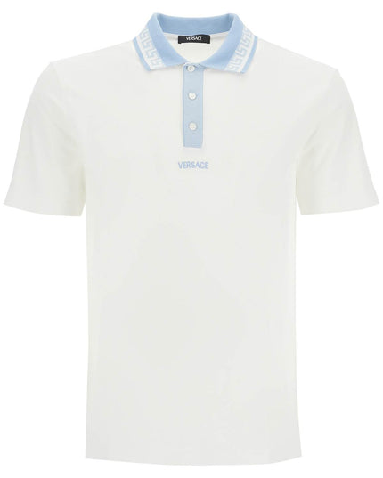 Versace polo shirt with greek motif