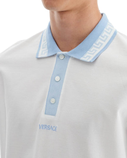 Versace polo shirt with greek motif