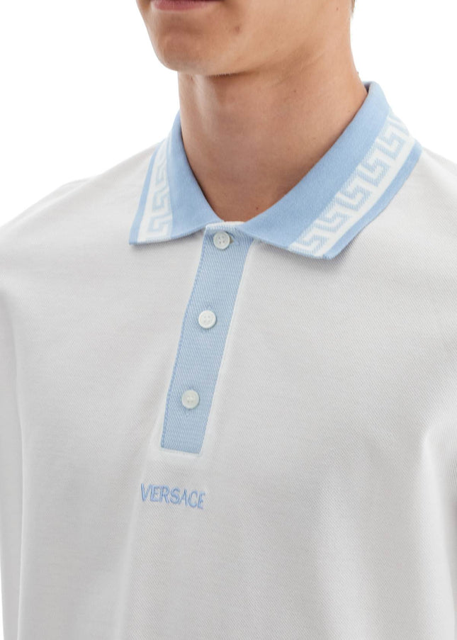 Versace polo shirt with greek motif