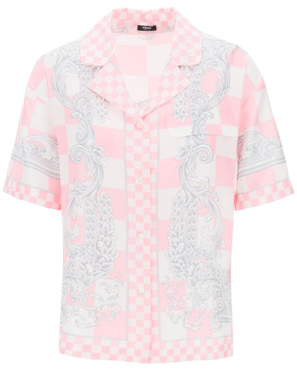 Versace printed silk bowling shirt in eight Pink-shirt-Versace-40-Urbanheer