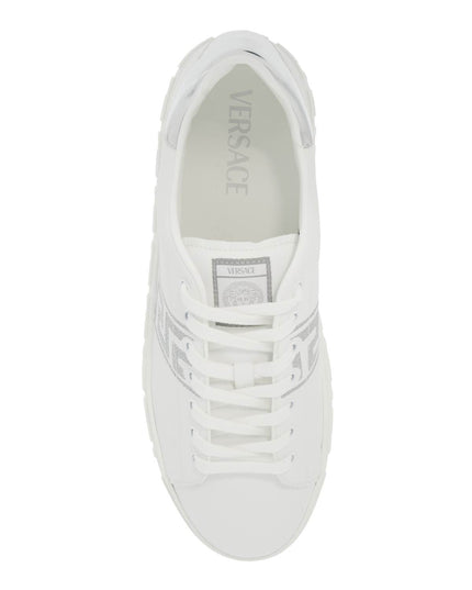 Versace embroidered greek pattern sneakers in