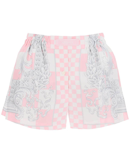 Versace printed silk shorts set-Shorts-Versace-Pink-40-Urbanheer