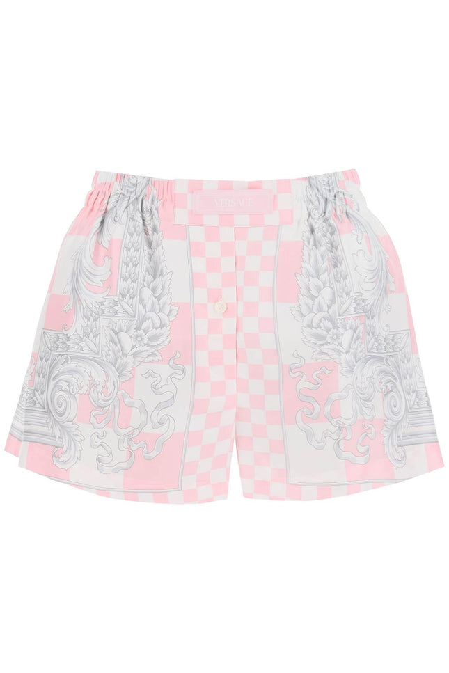 Versace printed silk shorts set-Shorts-Versace-Pink-40-Urbanheer