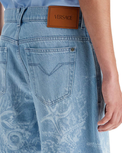 Versace "baroque sea denim lasered