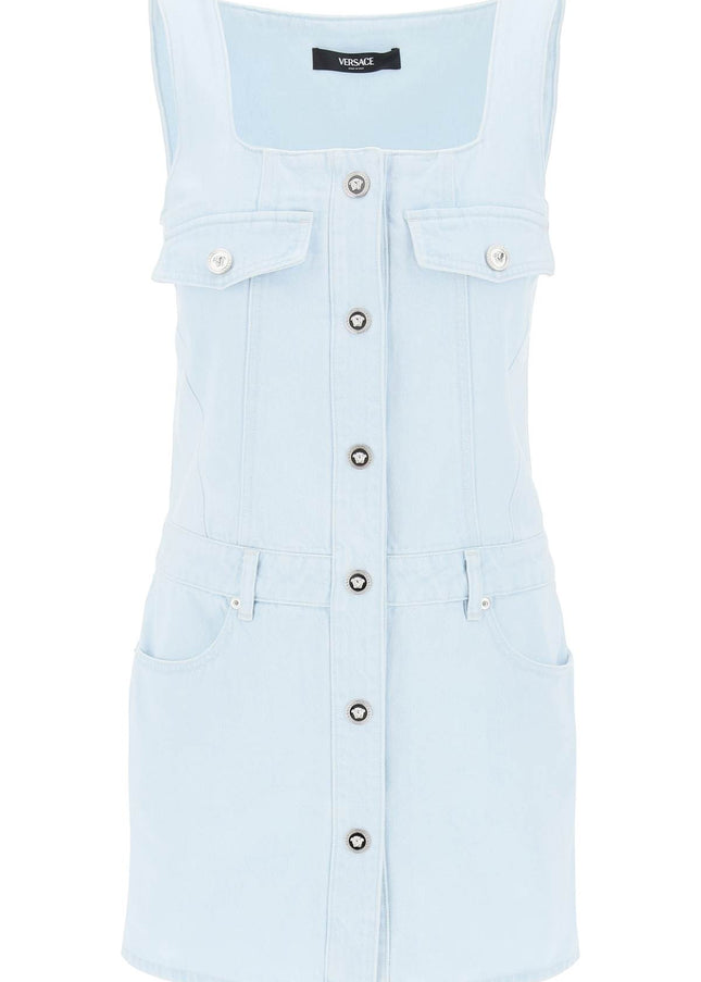 Versace "medusa mini denim dress-Dress-Versace-Light blue-40-Urbanheer