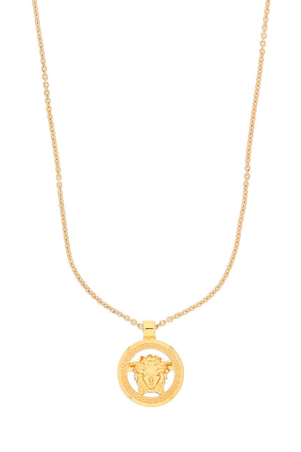 Versace men's lion head round gold adjustable necklace