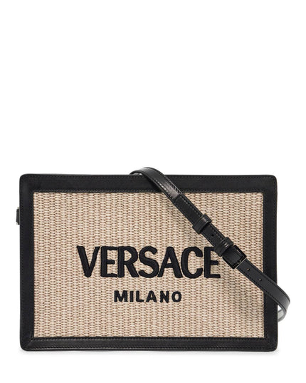 Versace raffia pouch for