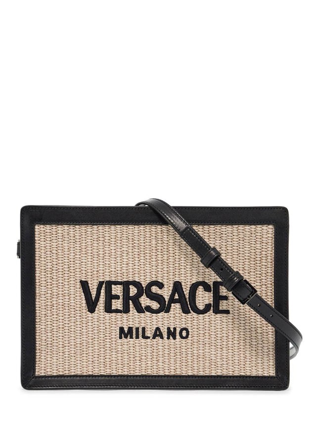 Versace raffia pouch for