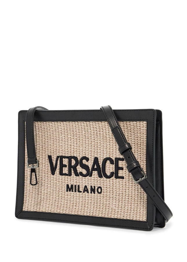 Versace raffia pouch for