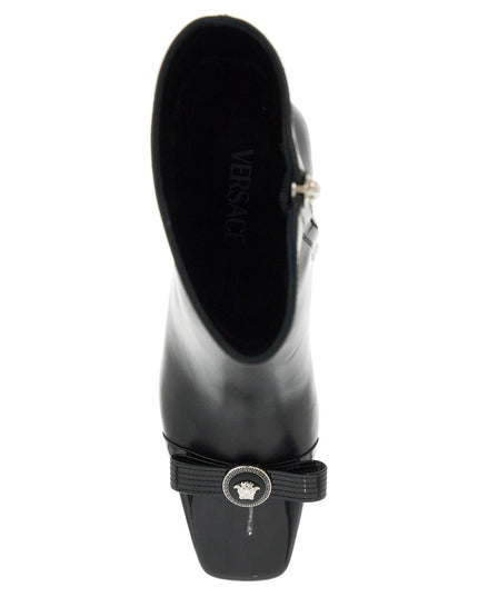 Versace gianni ribbon leather ankle boots with