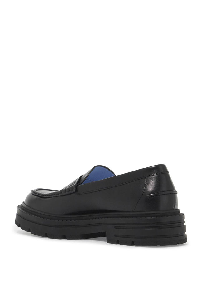 Versace smooth leather adriano loafers in