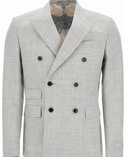 Versace double-breasted wool blend blazer