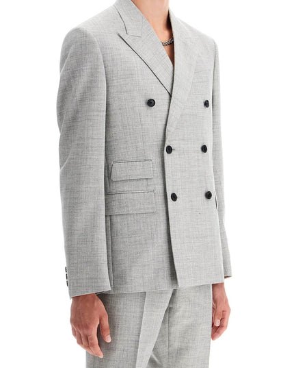 Versace double-breasted wool blend blazer