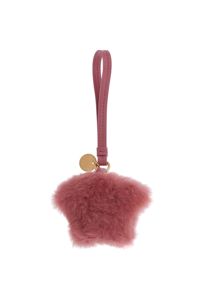 Versace charm stella rosa fragola in shearling con medusa