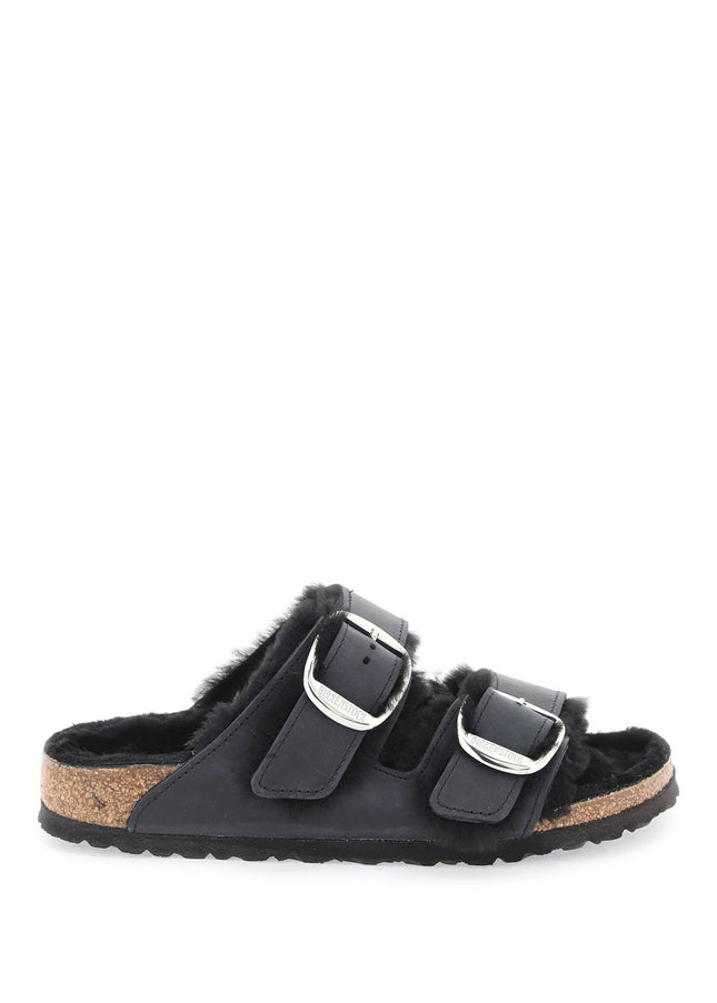 Birkenstock arizona big buckle slides in teddy