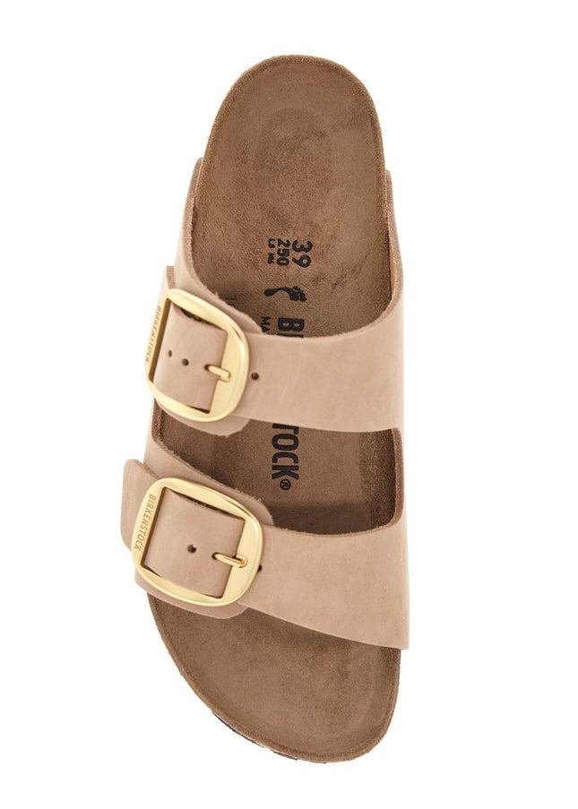 Birkenstock nubuck leather sandals sandcastle with golden buckles